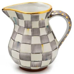 Sterling Check Ceramic Portly Pitcher
