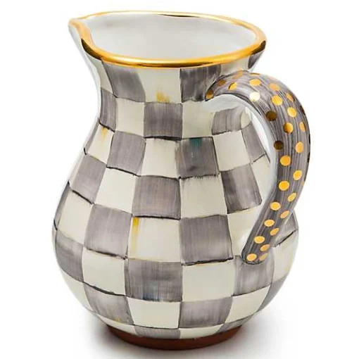 Sterling Check Ceramic Portly Pitcher