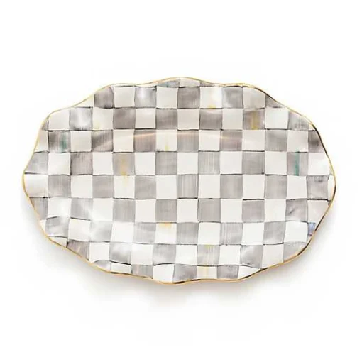 Sterling Check Ceramic Serving Platter