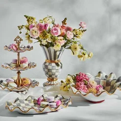 Sterling Check Ceramic Serving Platter