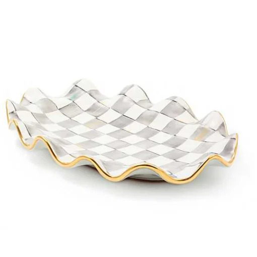 Sterling Check Ceramic Serving Platter