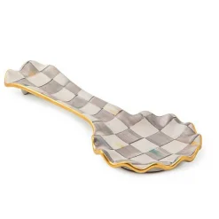 Sterling Check Ceramic Spoon Rest