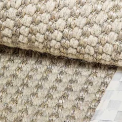 Sterling Check Chunky Sisal Wool Grey 2'6 x 9' Runner