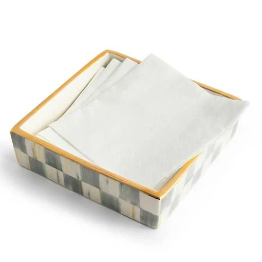 Sterling Check Cocktail Napkin Holder
