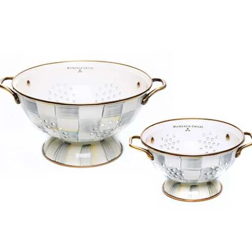 Sterling Check Colanders, Set of 2
