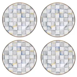 Sterling Check Dinner Plates, Set of 4