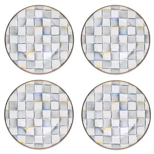Sterling Check Dinner Plates, Set of 4