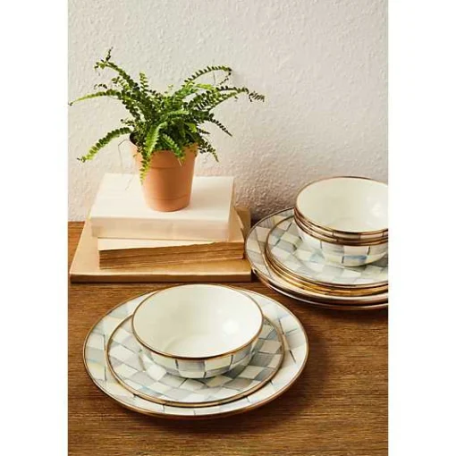 Sterling Check Dinnerware 12pc Complete Set
