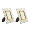 Sterling Check Enamel 4 x 6 Frames, Set of 2