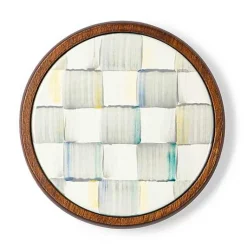 Sterling Check Enamel Coasters, Set of 4