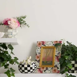 Sterling Check Enamel Large Vase