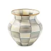 Sterling Check Enamel Vase