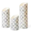 Sterling Check Flicker Candles - Set of 3