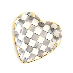 Sterling Check Fluted Heart Plate