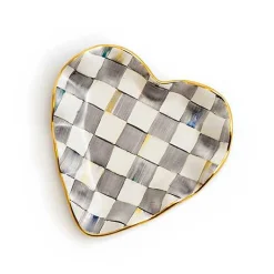 Sterling Check Fluted Heart Plate