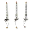 Sterling Check Glass Candle Clips, Set of 3