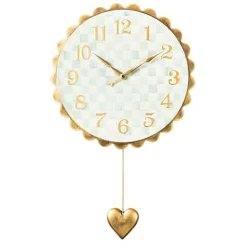 Sterling Check Heart Pendant Wall Clock