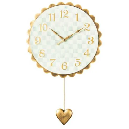 Sterling Check Heart Pendant Wall Clock