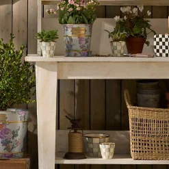 Sterling Check Herb Pots, Set of 3
