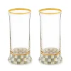 Sterling Check Highball Glass, Set of 2