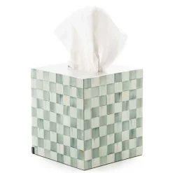 Sterling Check Lacquer Boutique Tissue Box Cover