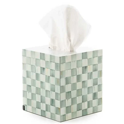 Sterling Check Lacquer Boutique Tissue Box Cover