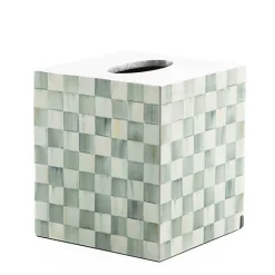 Sterling Check Lacquer Boutique Tissue Box Cover