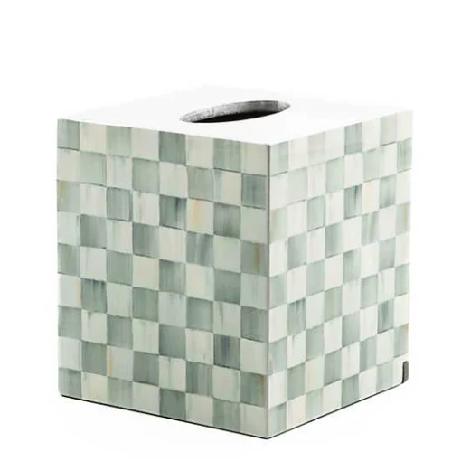 Sterling Check Lacquer Boutique Tissue Box Cover