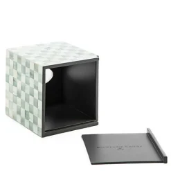 Sterling Check Lacquer Boutique Tissue Box Cover