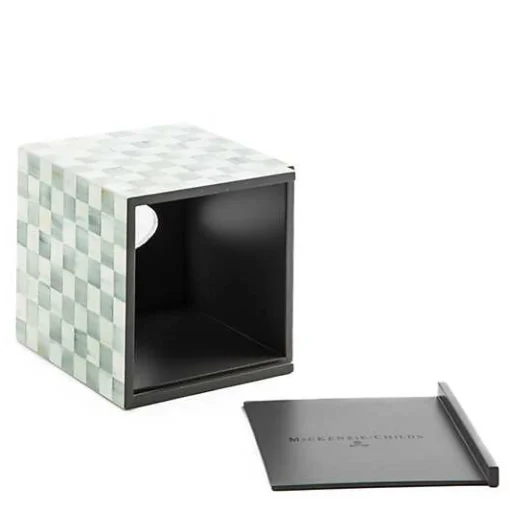 Sterling Check Lacquer Boutique Tissue Box Cover