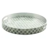 Sterling Check Lacquer Round Tray