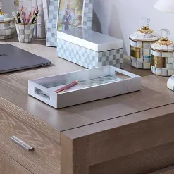 Sterling Check Lacquer Vanity Tray