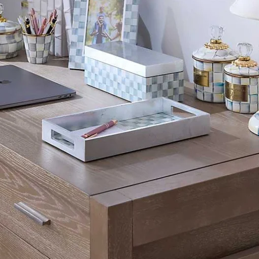 Sterling Check Lacquer Vanity Tray
