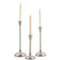 Sterling Check Large Candlestick
