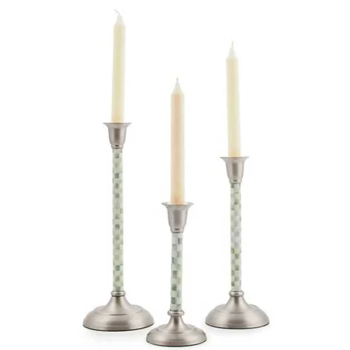 Sterling Check Large Candlestick
