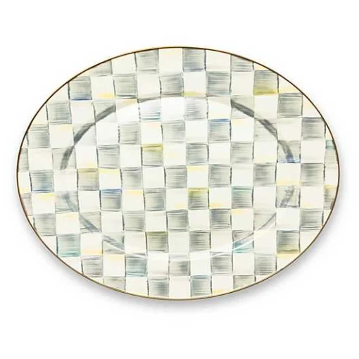 Sterling Check Large Oval Platter