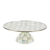 Sterling Check Large Pedestal Platter