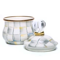Sterling Check Lidded Sugar Bowl