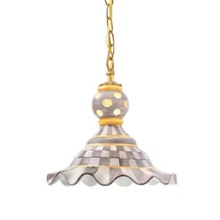 Sterling Check Medium Ceramic Pendant Lamp