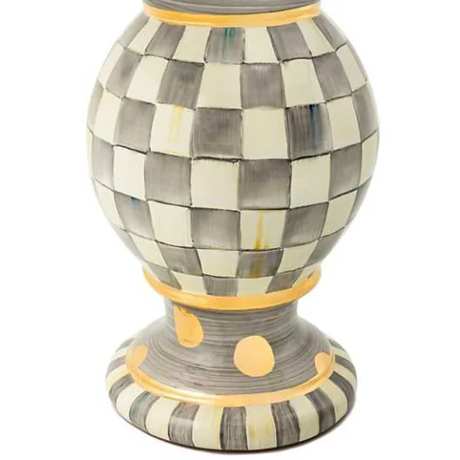 Sterling Check Medium Ceramic Globe Lamp