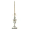 Sterling Check Medium Enamel Candlestick