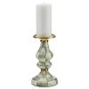 Sterling Check Medium Pillar Candlestick