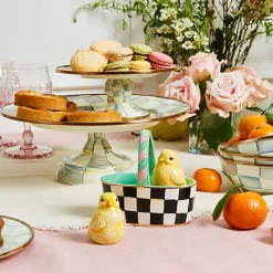 Sterling Check Mini Pedestal Platter