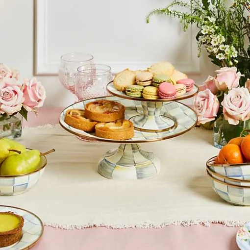 Sterling Check Mini Pedestal Platter