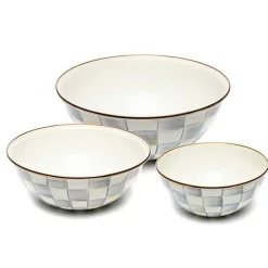 Sterling Check Mixing Bowls, Set of 3