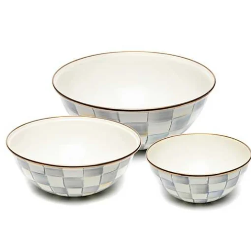 Sterling Check Mixing Bowls, Set of 3