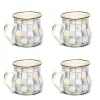 Sterling Check Mugs, Set of 4