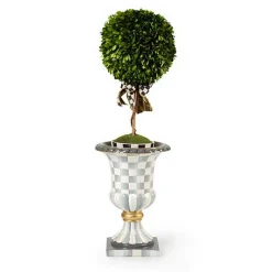 Sterling Check Pedestal Tabletop Urn