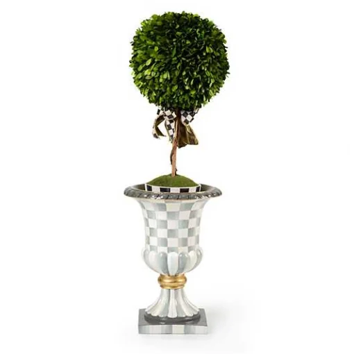 Sterling Check Pedestal Tabletop Urn
