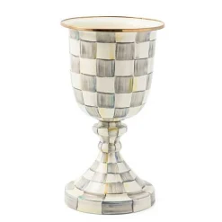 Sterling Check Pedestal Vase